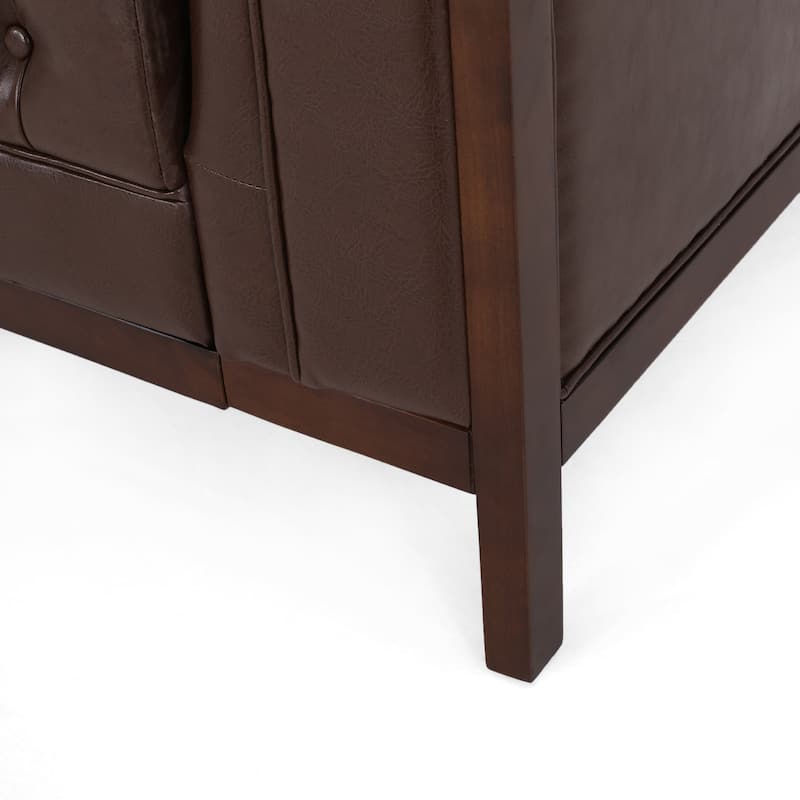 Roomfitters Chesterfield 3-Seater Sofa, Tufted Faux Leather Couch for Living Room