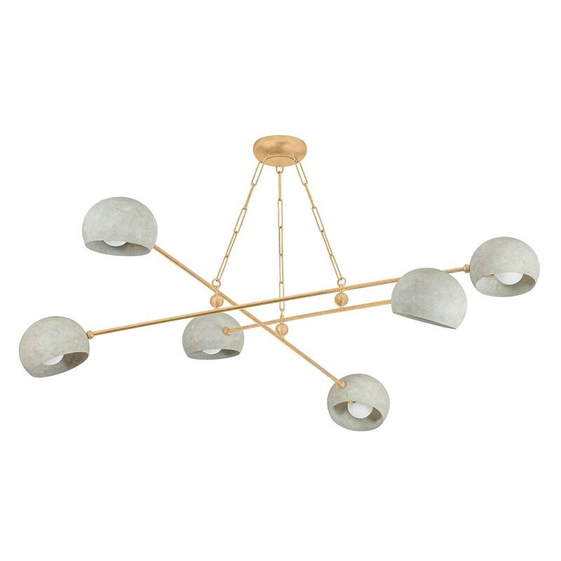 Hudson Valley Lighting 3106 Turner 6 Light 60" Wide Chandelier - Vintage Gold Leaf / Limewash Plaster