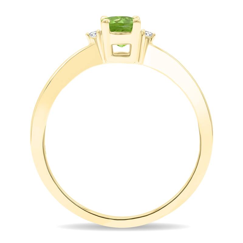 Women's Oval Shaped Garnet and Diamond Classic Band in 10K Yellow Gold