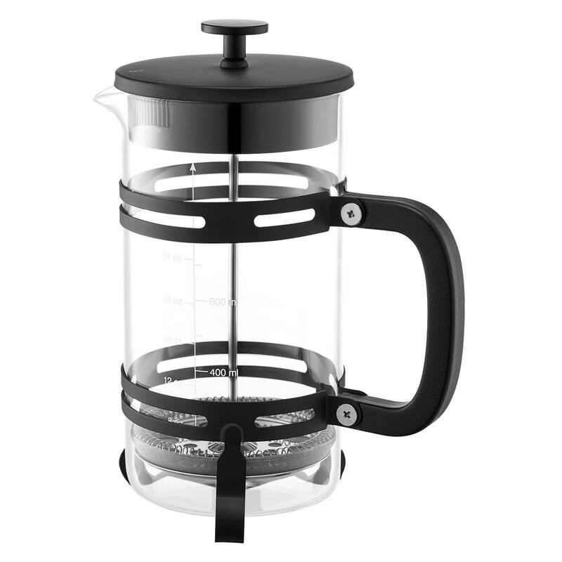 Large 1L Glass French Press for Coffee, Tea, and Cold Brew - 6.69 x 4.13 x 8.46 inch