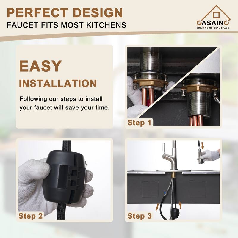 Single Handle Pull-Down Sprayer Kitchen Faucet