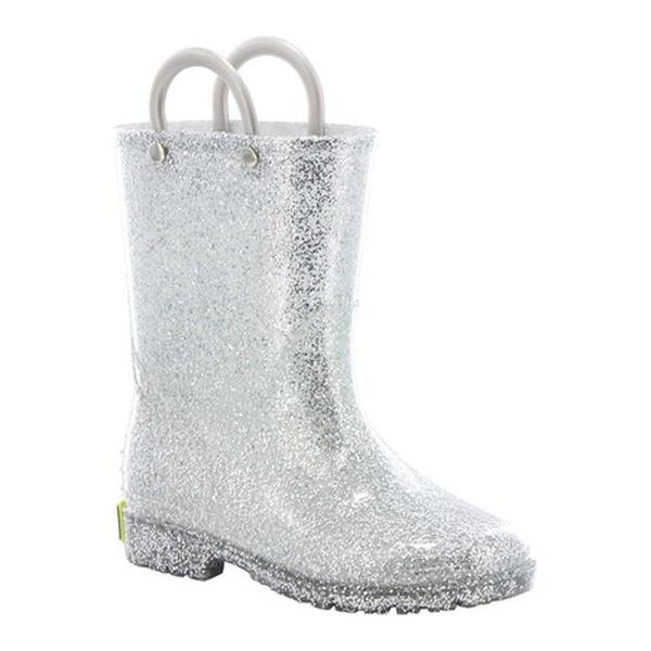 Shop Western Chief Girls� Glitter Rain Boot Silver Free