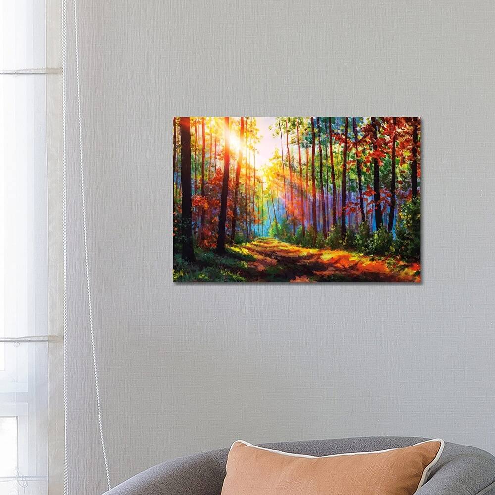 iCanvas "Amazing Autumn Forest In Morning Sunlight." by Valery Rybakow Canvas Print