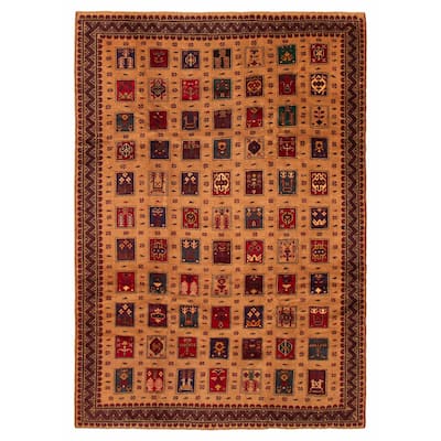 ECARPETGALLERY Hand-knotted Teimani Brown Wool Rug - 6'4 x 9'1