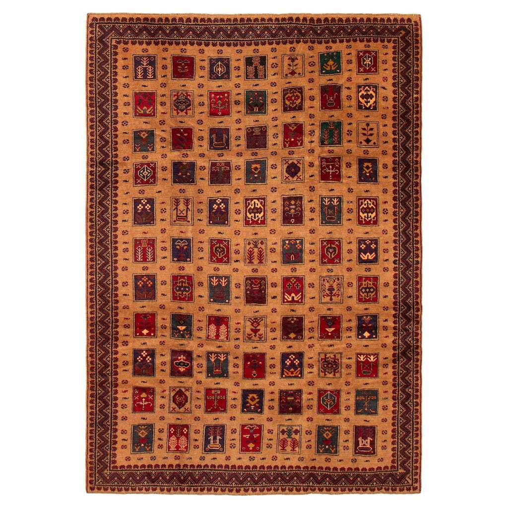ECARPETGALLERY Hand-knotted Teimani Brown Wool Rug - 6'4 x 9'1