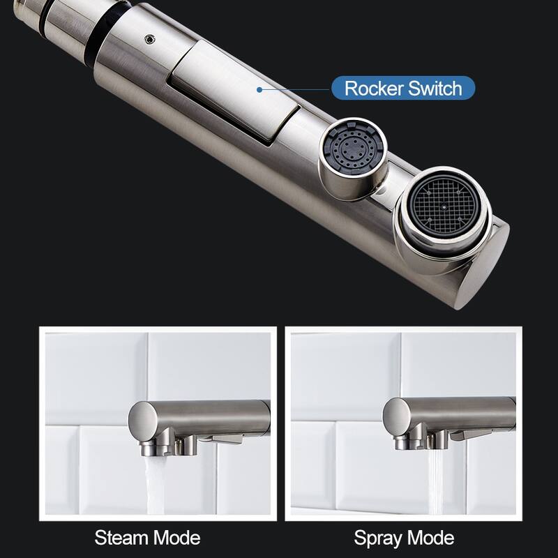ALPHAUCET Single Handle Pull-Out Sprayer Kitchen Faucet