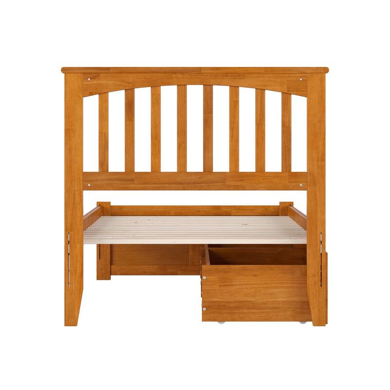 Mission Platform Bed with Footboard and Storage Drawers