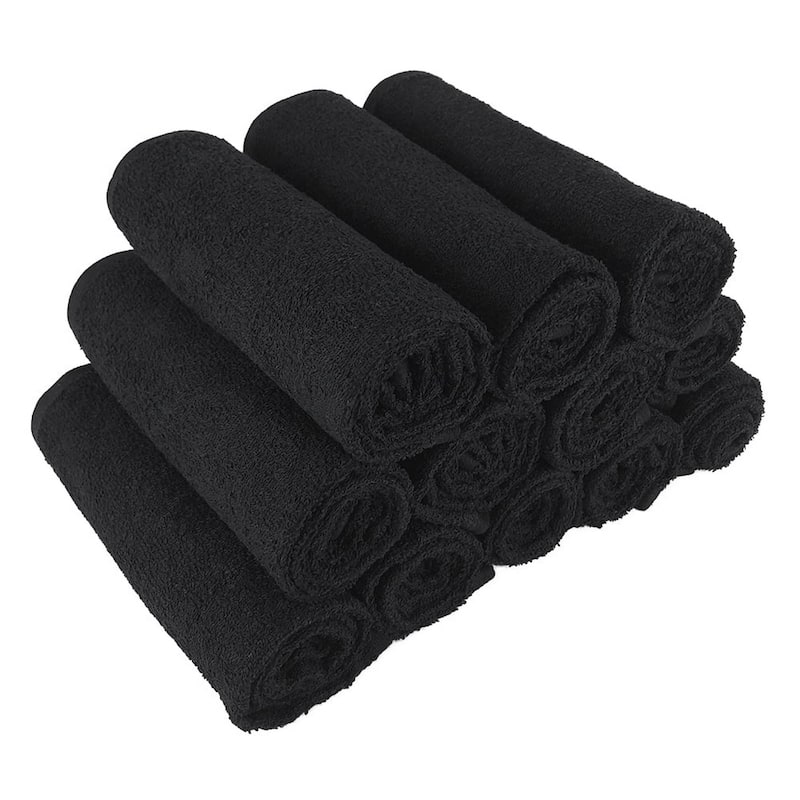 Arkwright 12-Piece Salon Towels - 16x28 - Black