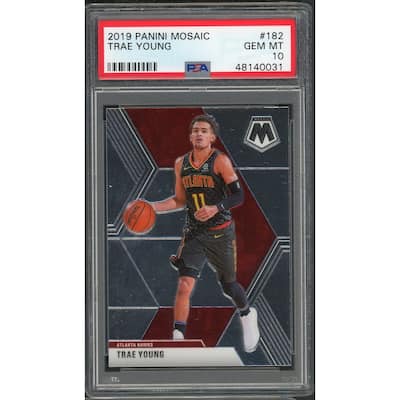 Trae Young 2019 Panini Mosaic Basketball Card #182 Graded PSA 10 GEM MINT - 8'6" x 11'6"