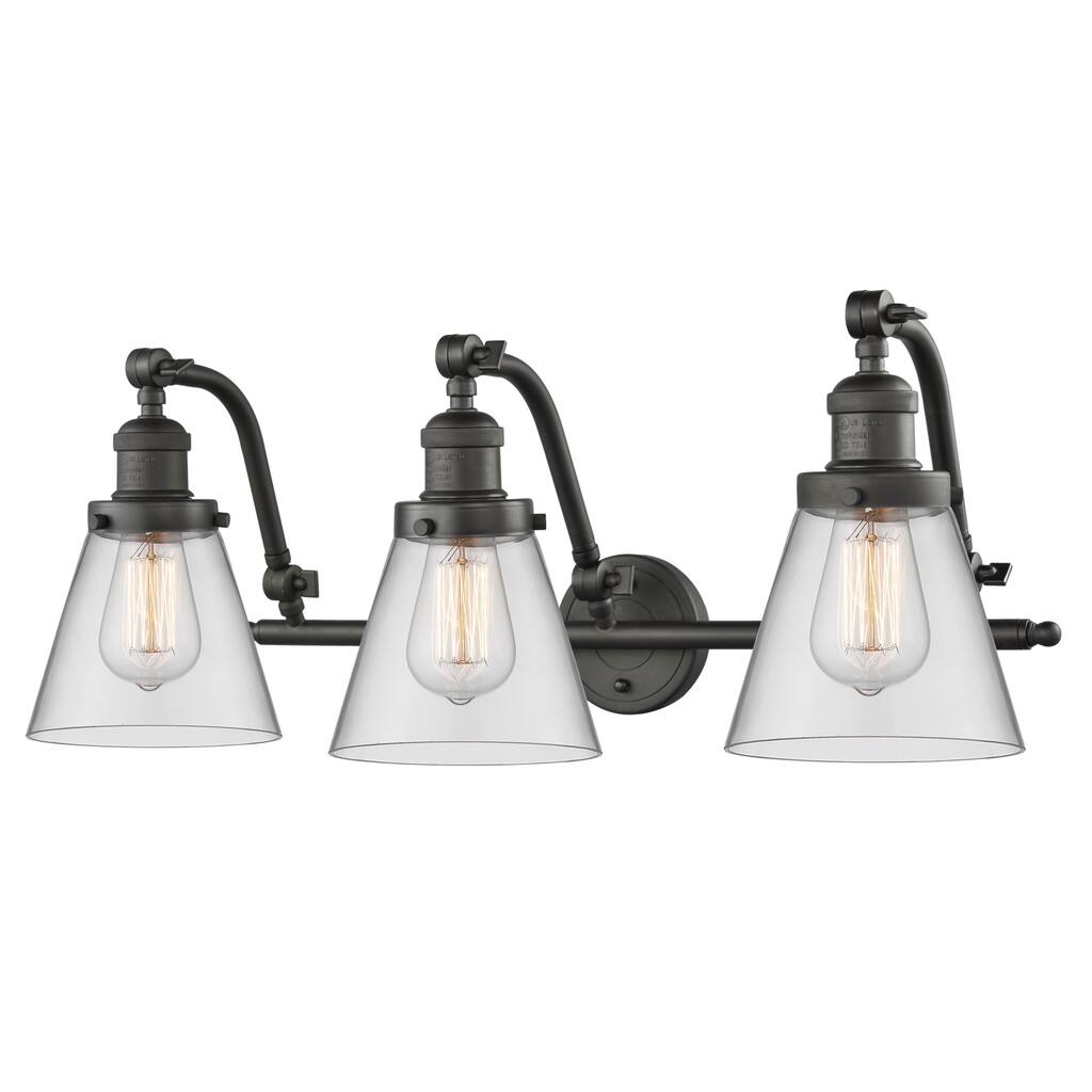 Innovations Lighting Small Cone 3 Light 28" Wide Bathroom Vanity Light