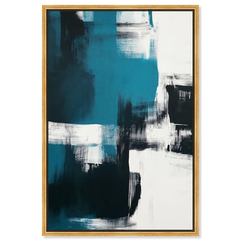 Weight of Teal Canvas by Art Remedy - Gold - 24" x 36"