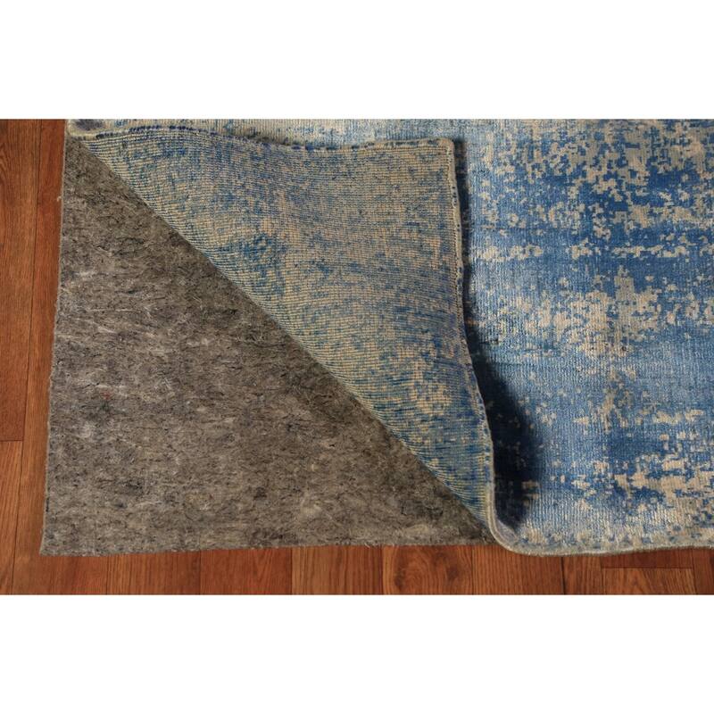 Contemporary Abstract Indian Rug Hand-Knotted Multi-Color Wool Carpet - 5'7"x 7'10"