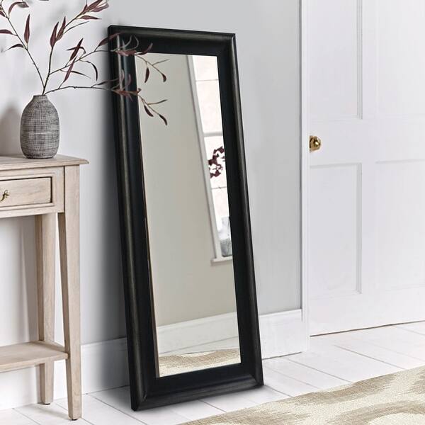 Shop Black Friday Deals On 67 Inch Leaning Full Length Floor Mirror With Molded Wooden Framework Brown Overstock 32148821