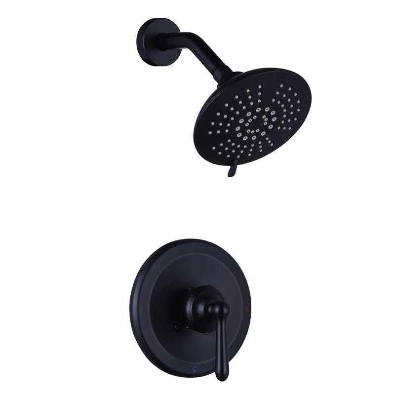 WOWOW Single Handle 5-Spray Shower Faucet with Valve - Matte Black