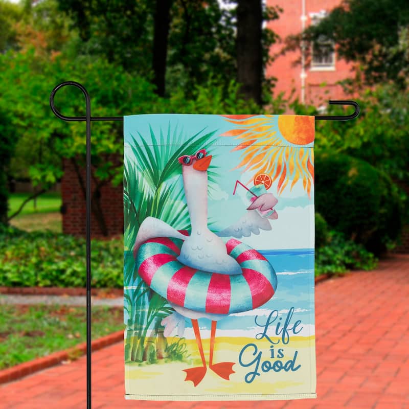 Beach Duck "Life Is Good" Outdoor Garden Flag 18" x 12.5"