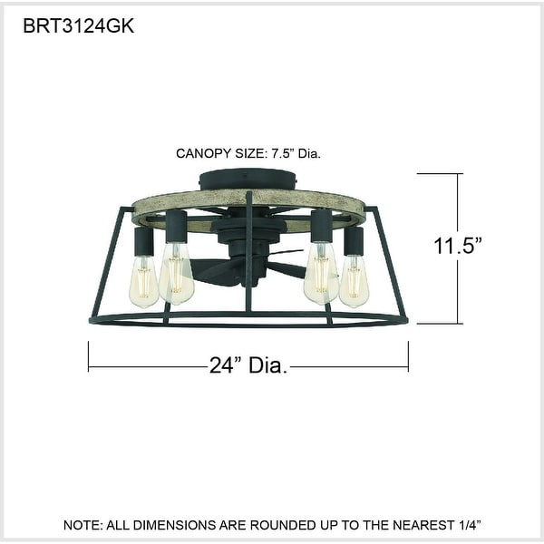Quoizel Brockton Grey Ash 5-light Fandelier