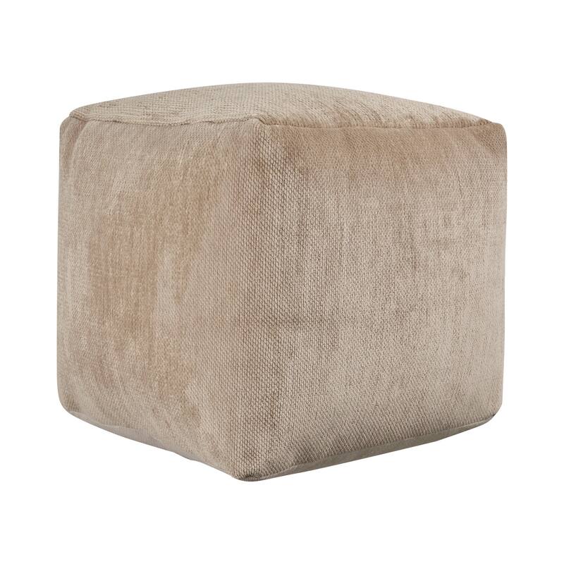 Sevita Transitional Solid Chenille Indoor Pouf