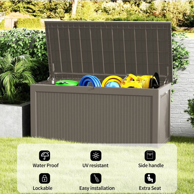 Outdoor Patio Storage Resin Lockable Deck Box