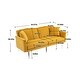 preview thumbnail 68 of 115, Velvet Loveseat Sofa Bed with 2 Pillows, Mid Century 2-Seat Couches Convertible Sofa Bed for Living Room, Bedroom,Office