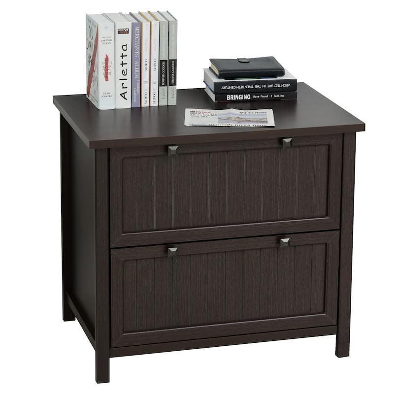 HOMCOM Retro Style 2-Drawer Lateral File Cabinet Chest Wooden Documents Storage for Letter/Legal Size