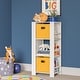 preview thumbnail 10 of 32, RiverRidge Kids Bookshelf and Toy Organizer Tower with 3 Cubbies and 6 Bookracks for Playroom, Nursery, and Reading Nook