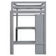 preview thumbnail 32 of 42, Twin/Full Size Loft Bed with L-Shaped Desk, Wardrobe and Storage Shelves, Solid Wood Loft Bed Frame with Ladder and Guardrail