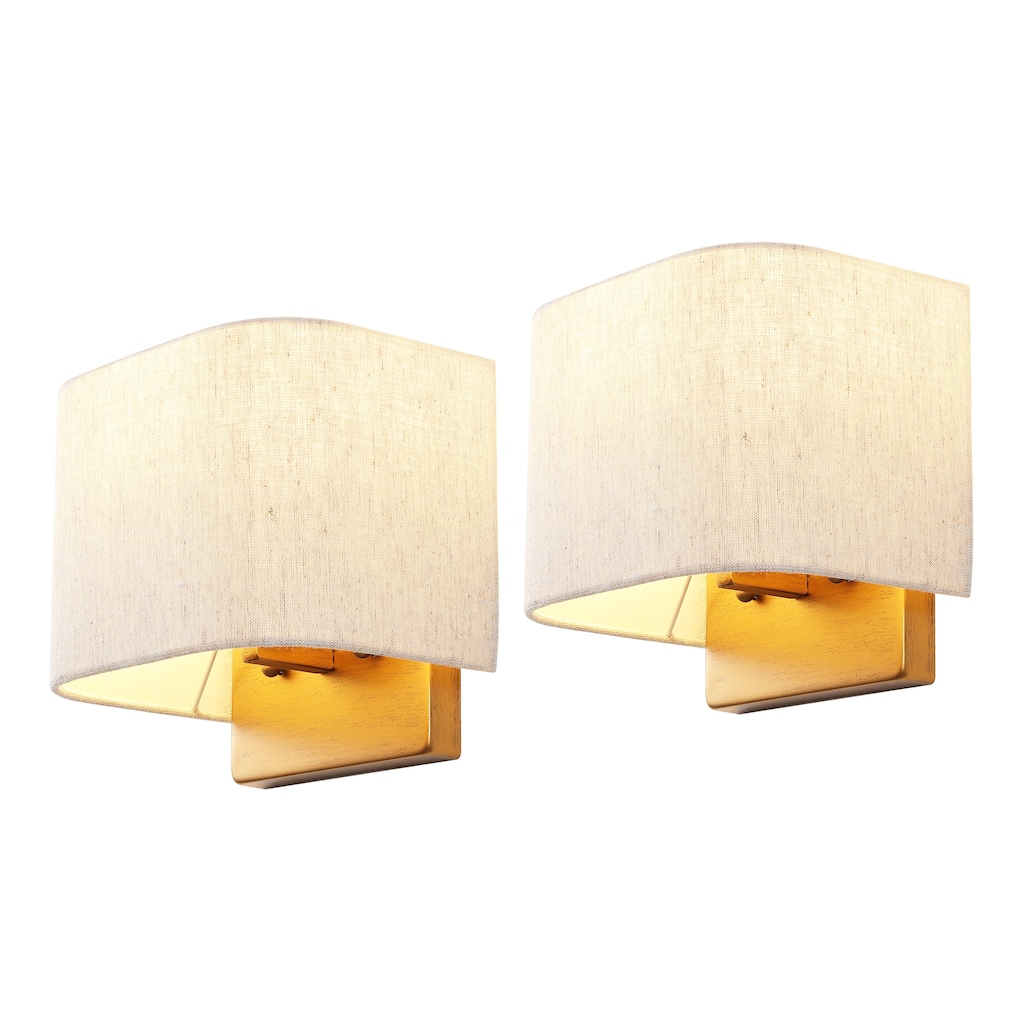 SAFAVIEH Lighting Deria, 8-inch, Fabric/Metal Wall Sconce (Set of 2) - 8"W x 6"D x 8"H