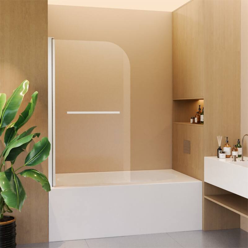 31"W x 55"H Frameless Folding Pivot Tub Door