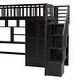 preview thumbnail 16 of 16, Twin Size Loft Bed With Bookshelf,Drawers,Desk And Wardrobe for Home