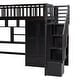 preview thumbnail 25 of 25, Twin Size Loft Bed with Built-in Desk and Wardrobe, Solid Wood Stairway Loftbed Frame with Bookshelf & Drawers for Kids/Bedroom