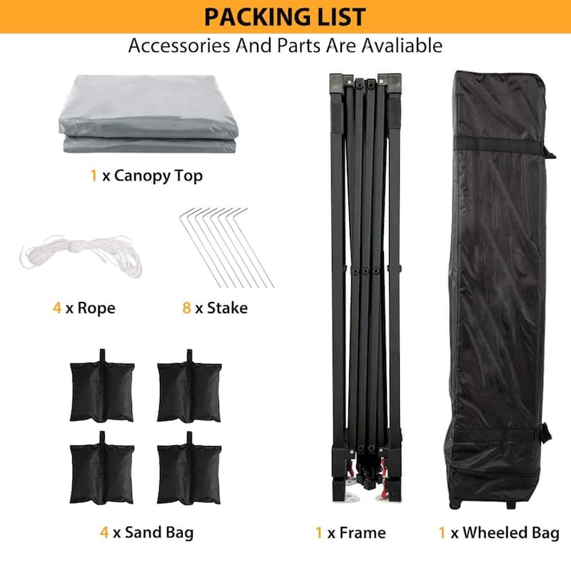 10' x 10'， 10'x 20' Pop Up Canopy