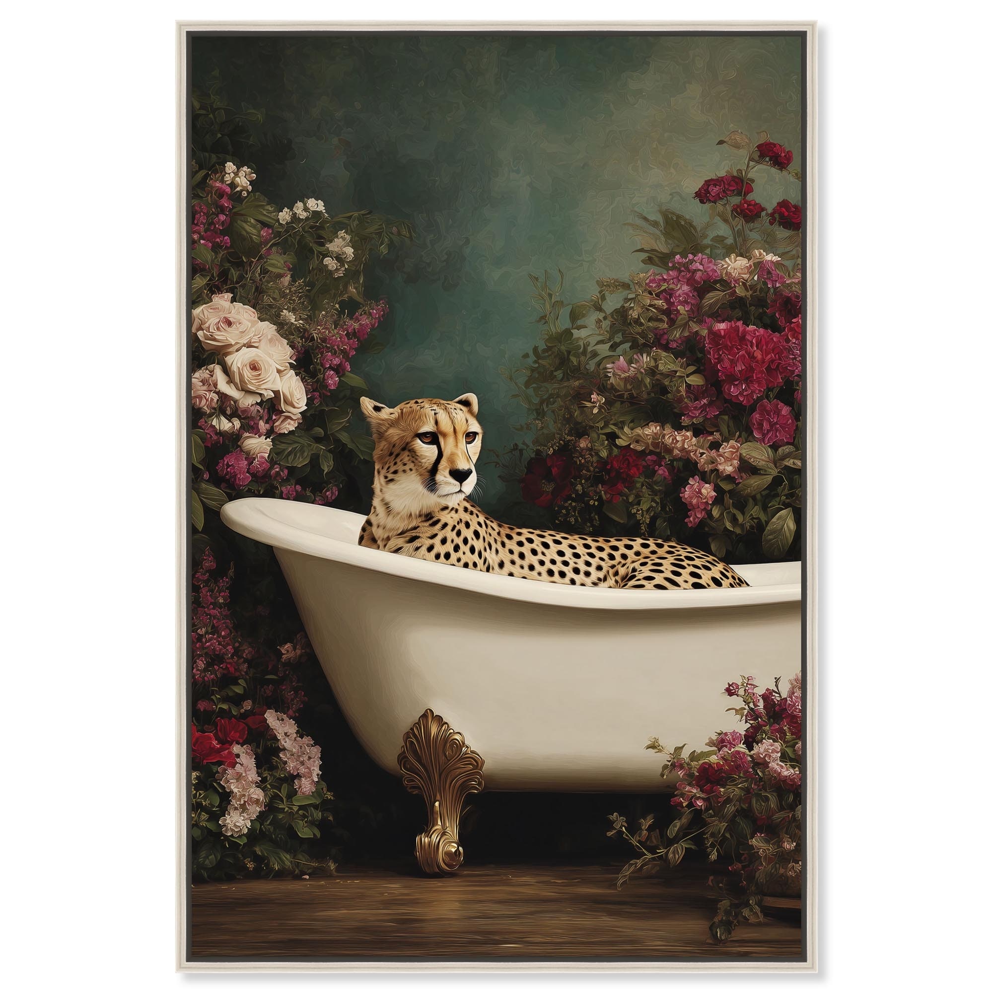 Jungle Soak II Glam Bathroom Canvas Print by Art Remedy