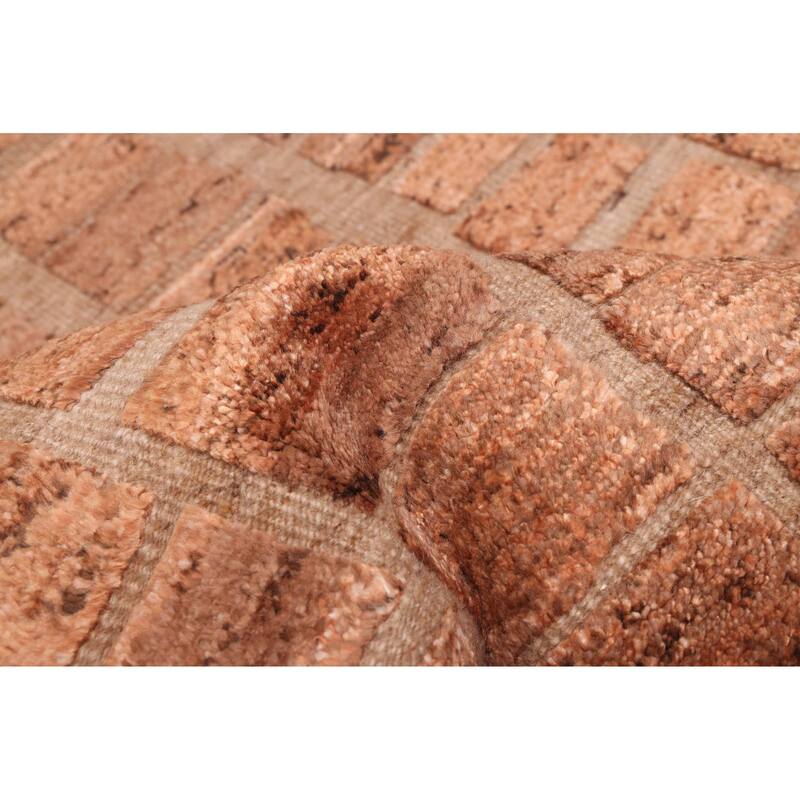 ECARPETGALLERY Hand-knotted Tangier Brown Wool Rug - 8'2 x 9'9