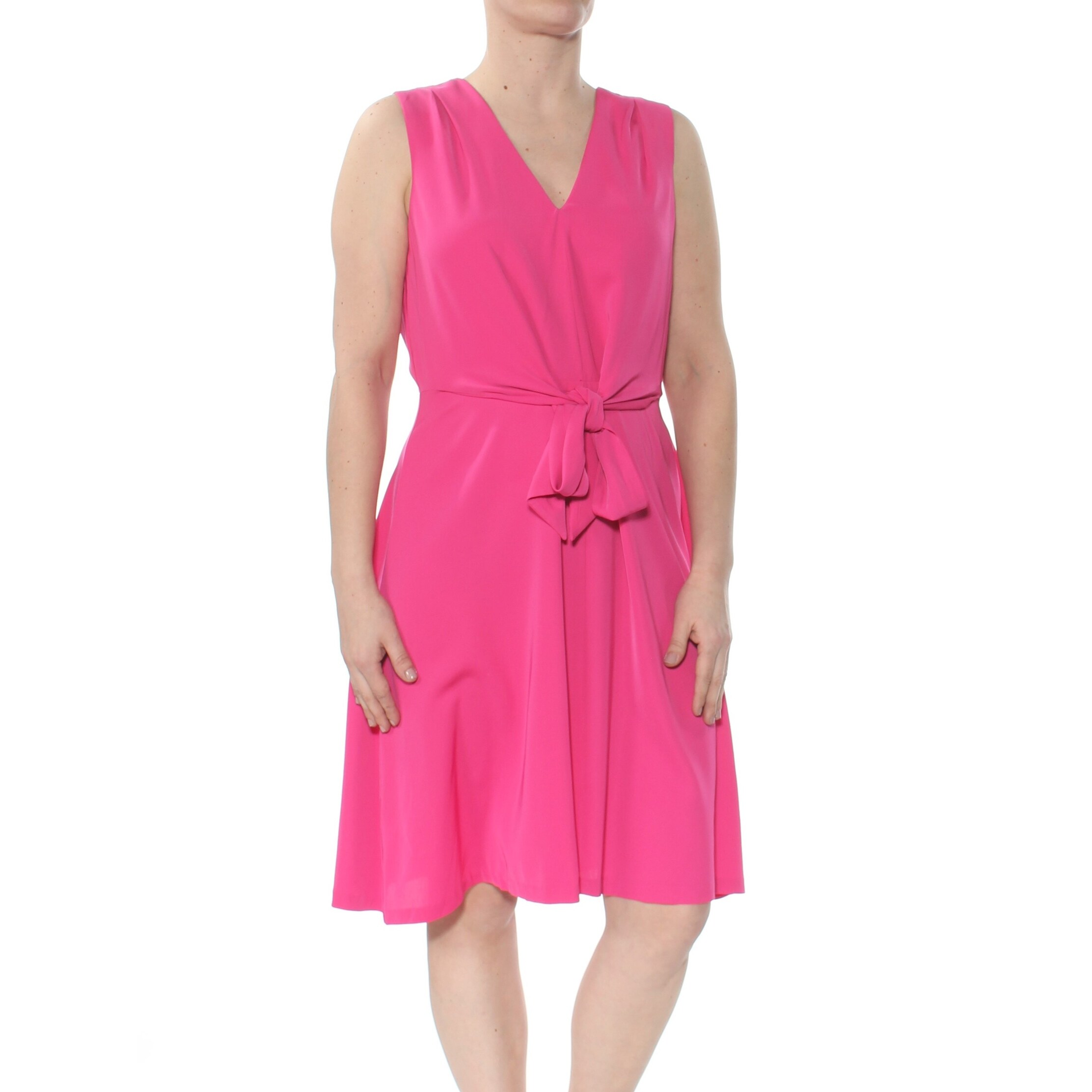 pink fit flare dress
