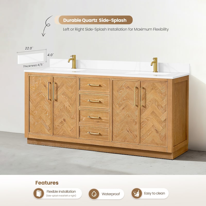 Jakarta Bath Vanity with Quartz Stone Top without Mirror