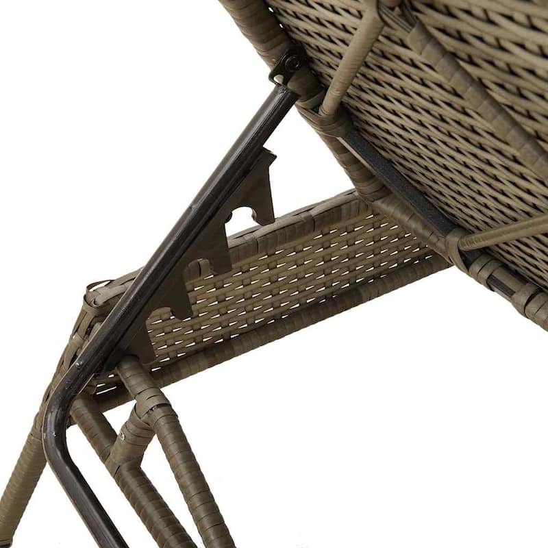 vidaXL Patio Sun Lounger Black/Brown/Grey - 9.1 x 31.0 x 13.2