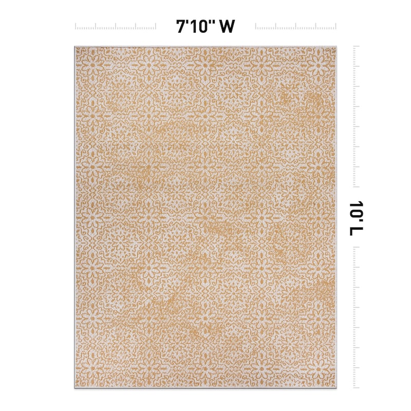 World Rug Gallery Contemporary Flowers Indoor/Outdoor Area Rug