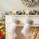 preview thumbnail 23 of 44, Glitzhome 7.5" H Christmas Silver LED Tree Star Gift Box Heavy Duty Stocking Holders Mantel Ornament