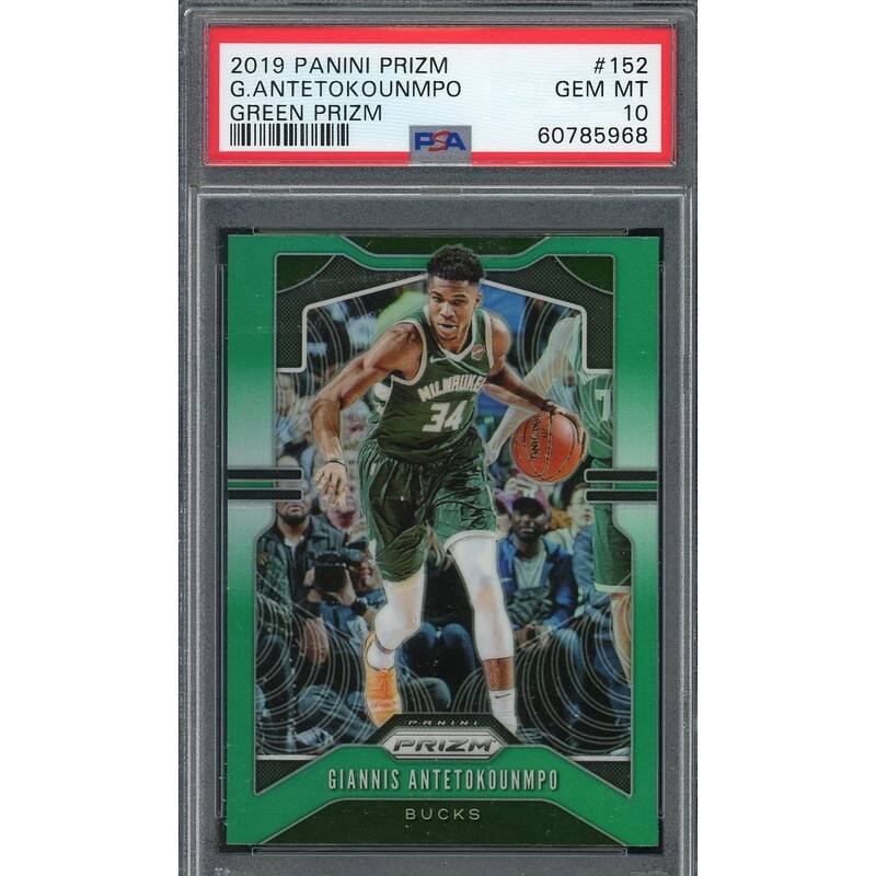 Giannis Antetokounmpo 2019 Panini Green Prizm Basketball Card #152 Graded PSA 10 - 8'6" x 11'6"