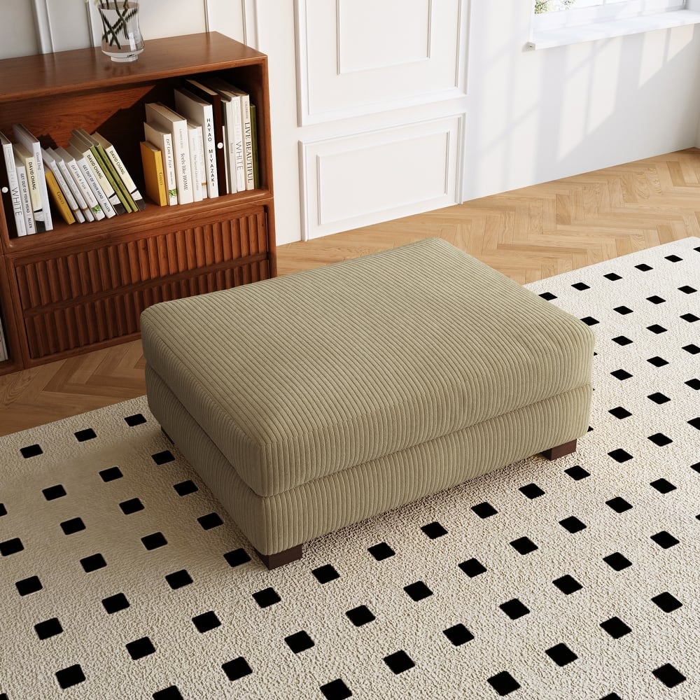 Sofa Corduroy Ottoman with Soild Wood