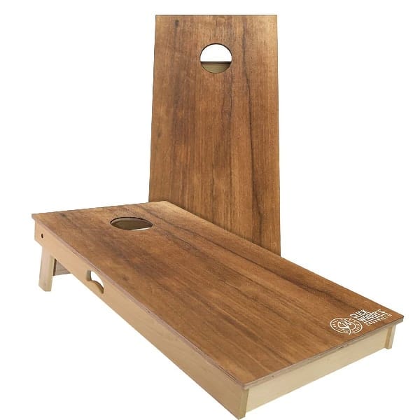 slide 2 of 8, Imbuia Wood Outdoor Cornhole Board Set
