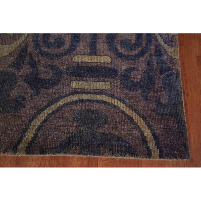 Abstract Oriental Area Rug Handmade Wool Carpet - 5'0" x 7'10"