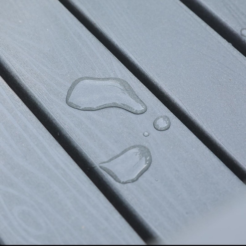 Modern HDPE Patio Dining Table, with Umbrella Hole, Weather Resistant, for Outdoor, Yard, Lawn (1 Piece - 35.43"Table)