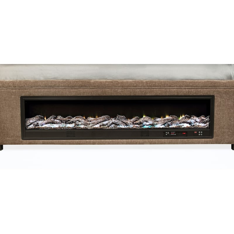 Senna Upholstered Audio Flame Visualizer Bed Brown