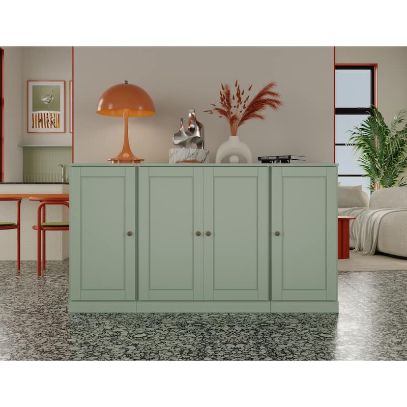 Palace Imports 100% Solid Wood 65" Sideboard with Solid Doors, 2-Drawers and Adjustable Shelves