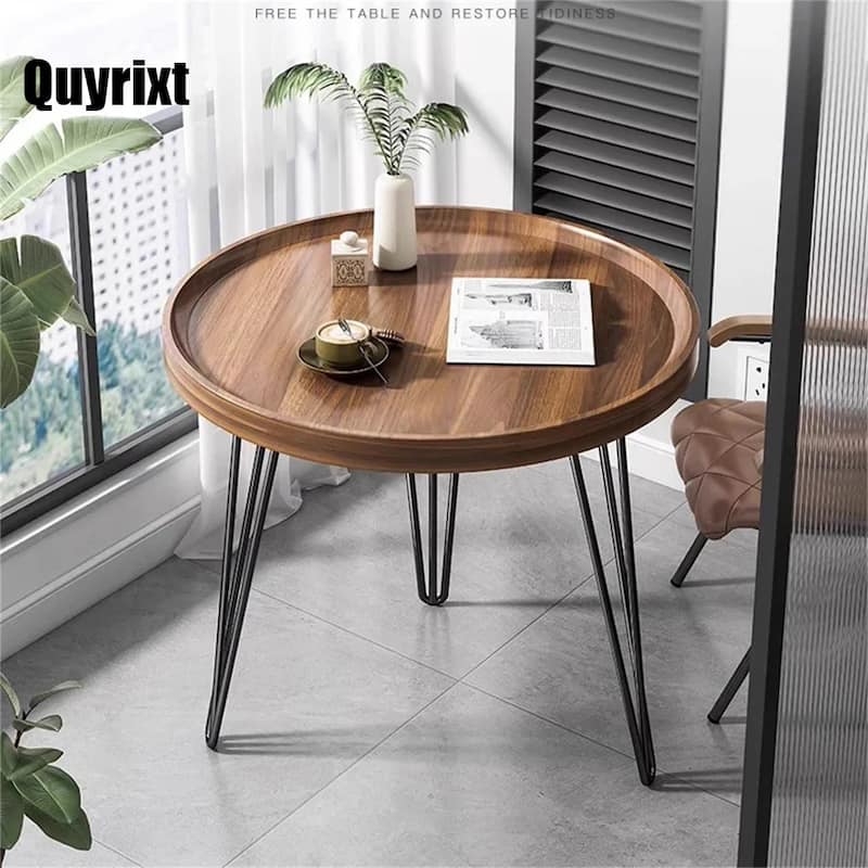 Quyrixt Walnut Modern Simple Living Room Coffee Table