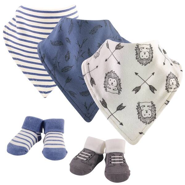 slide 1 of 1, Yoga Sprout Baby Boy Cotton Bandana Bibs and Socks 5pk, Wild Woodland, One Size - Wild Woodland - One Size One Size - Wild Woodland