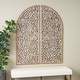 preview thumbnail 1 of 22, Brown Wooden Handmade Arched Floral Wall Decor with Intricate Carvings (Set of 2) Brown - 24"W, 60"H