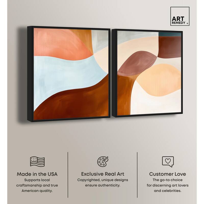 Shapes Revisited II Canvas Set of 2 by Art Remedy