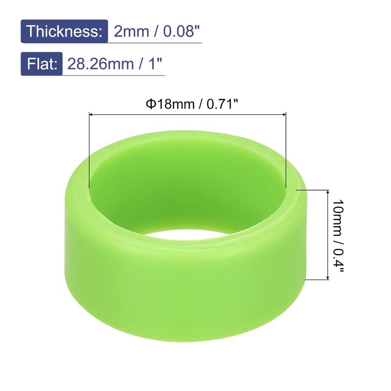 Silicone Rubber Bands Rings Non-slip for Wrapping Paper, Cord Wrap, Bundle - Green